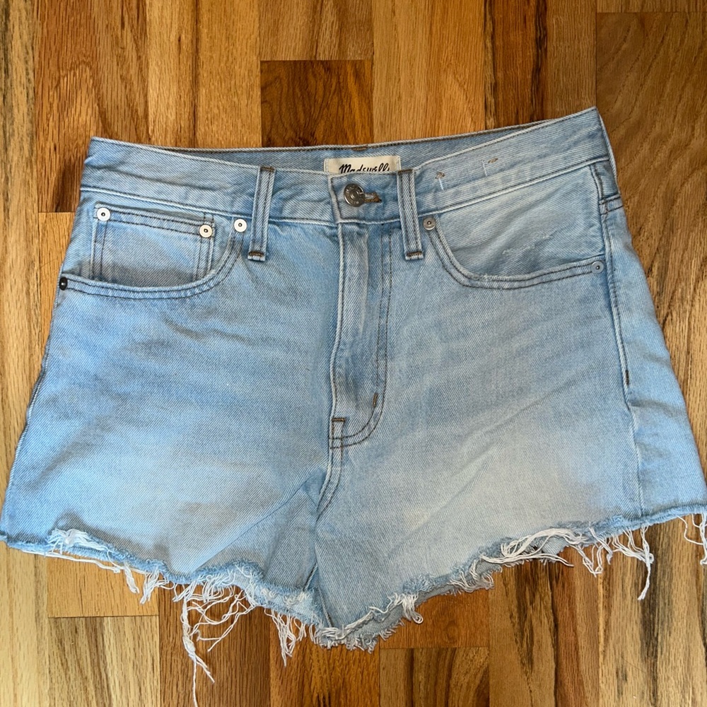 Madewell Blue Jean Shorts Distressed High-Waisted
